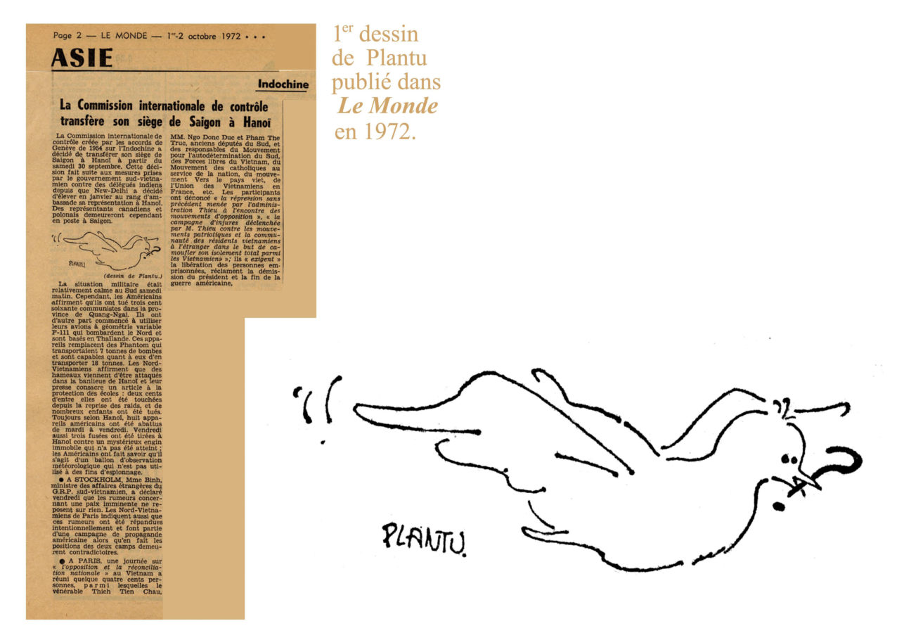 fig. 1 - Premier dessin de Plantu publié dans Le Monde du 2 octobre 1972.